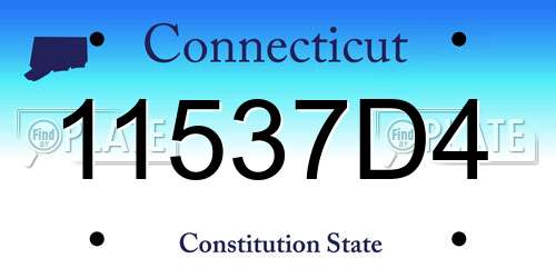 11537D4 Connecticut License Plate