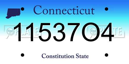 11537O4 Connecticut License Plate