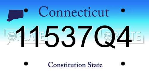 11537Q4 Connecticut License Plate
