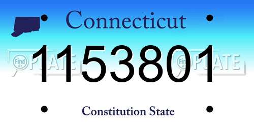 1153801 Connecticut License Plate