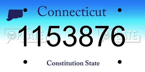 1153876 Connecticut License Plate