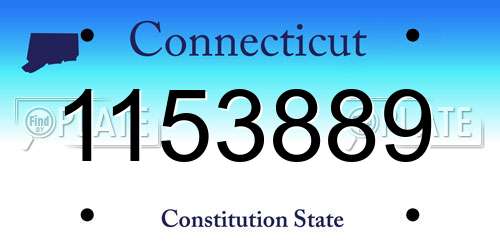 1153889 Connecticut License Plate