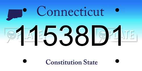 11538D1 Connecticut License Plate