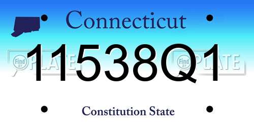 11538Q1 Connecticut License Plate
