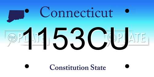 1153CU Connecticut License Plate