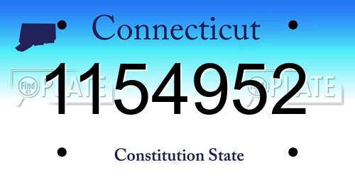 1154952 Connecticut License Plate