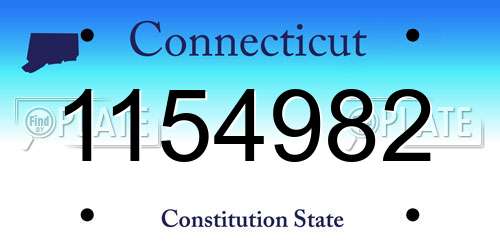 1154982 Connecticut License Plate