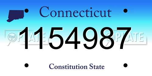 1154987 Connecticut License Plate