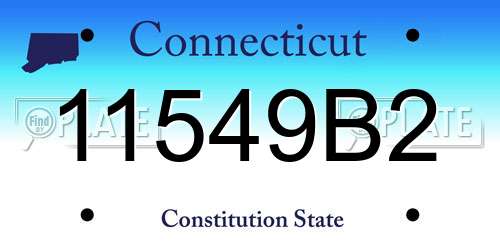 11549B2 Connecticut License Plate
