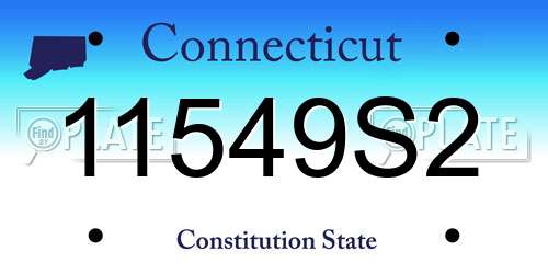 11549S2 Connecticut License Plate