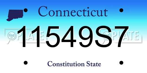 11549S7 Connecticut License Plate