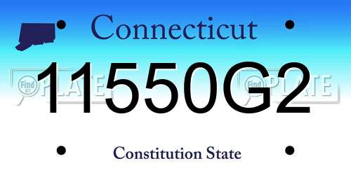 11550G2 Connecticut License Plate