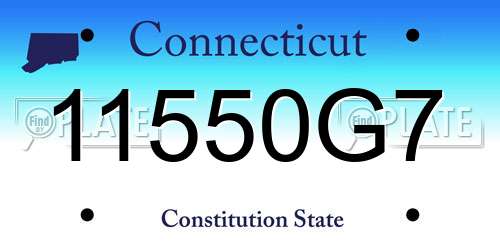 11550G7 Connecticut License Plate