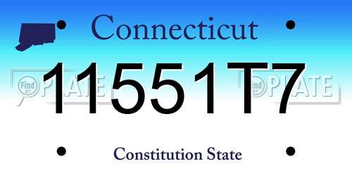 11551T7 Connecticut License Plate