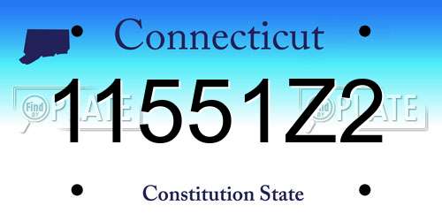11551Z2 Connecticut License Plate
