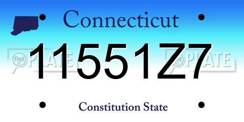 11551Z7 Connecticut License Plate