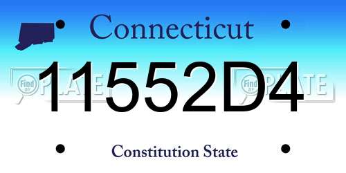11552D4 Connecticut License Plate
