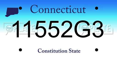 11552G3 Connecticut License Plate