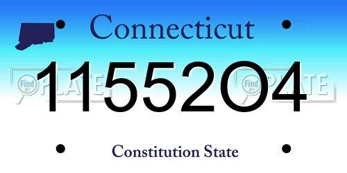 11552O4 Connecticut License Plate
