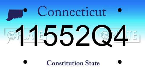 11552Q4 Connecticut License Plate