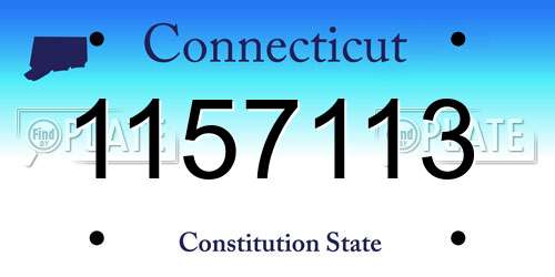 1157113 Connecticut License Plate
