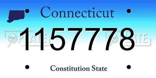 1157778 Connecticut License Plate