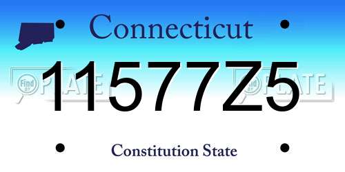 11577Z5 Connecticut License Plate