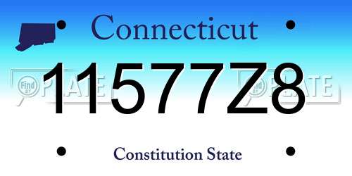 11577Z8 Connecticut License Plate