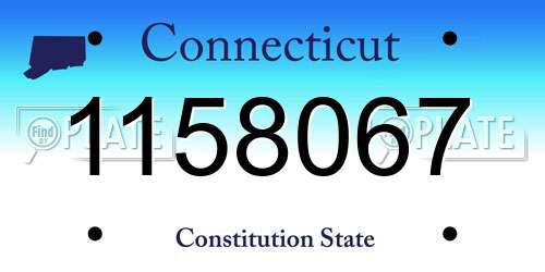 1158067 Connecticut License Plate