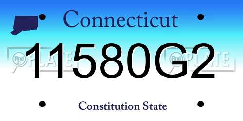 11580G2 Connecticut License Plate