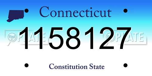 1158127 Connecticut License Plate
