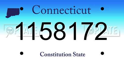 1158172 Connecticut License Plate