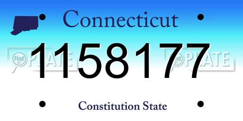 1158177 Connecticut License Plate