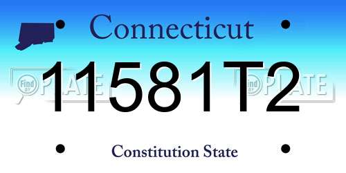 11581T2 Connecticut License Plate