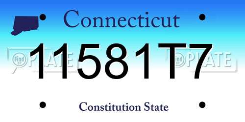 11581T7 Connecticut License Plate