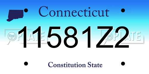 11581Z2 Connecticut License Plate