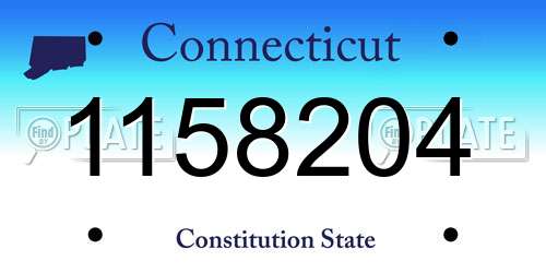 1158204 Connecticut License Plate