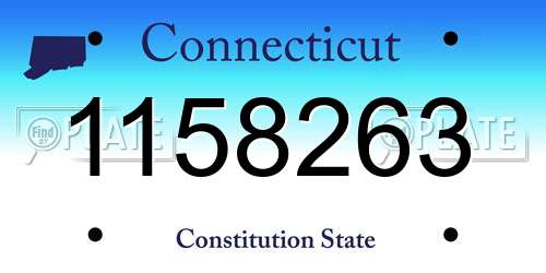 1158263 Connecticut License Plate