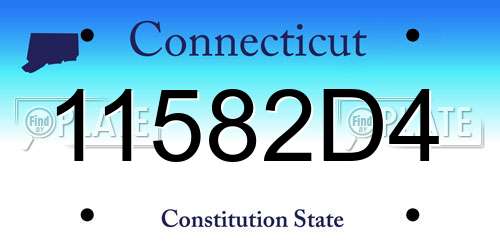 11582D4 Connecticut License Plate