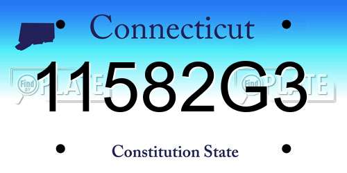11582G3 Connecticut License Plate