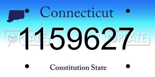 1159627 Connecticut License Plate