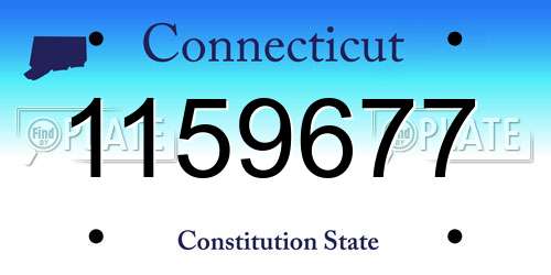 1159677 Connecticut License Plate