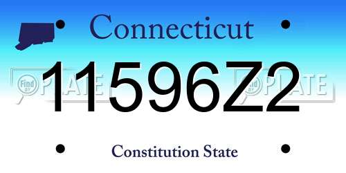 11596Z2 Connecticut License Plate