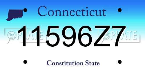11596Z7 Connecticut License Plate