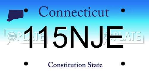 115NJE Connecticut License Plate