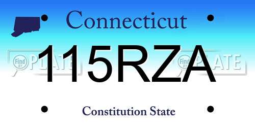 115RZA Connecticut License Plate