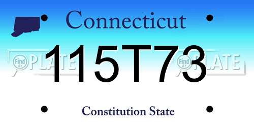 115T73 Connecticut License Plate