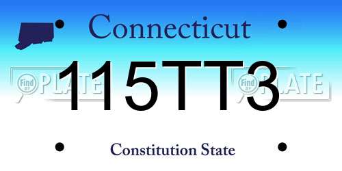 115TT3 Connecticut License Plate