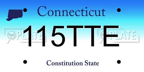 115TTE Connecticut License Plate