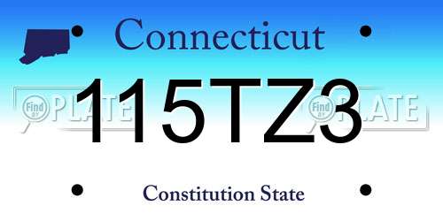 115TZ3 Connecticut License Plate